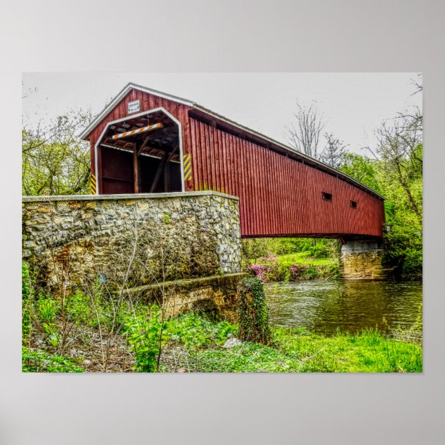 Poster Pont couvert — imprimé d'art _ Lancaster Pa (Devant)
