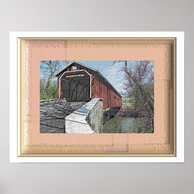 Poster Pont couvert - Lancaster PA - Art print (Devant)