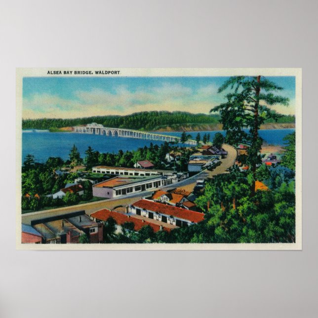 Poster Pont d'Alsea Bay à Waldport, Oregon (Devant)