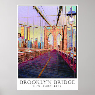 Poster Pont de Brooklyn, New York City