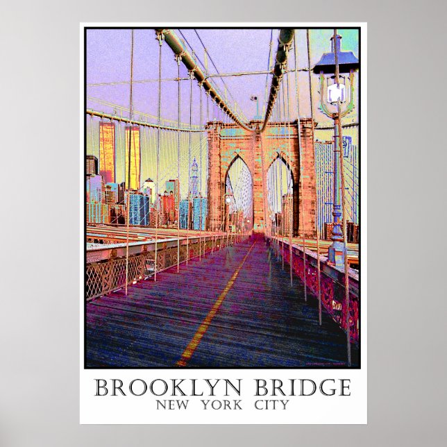 Poster Pont de Brooklyn, New York City (Devant)