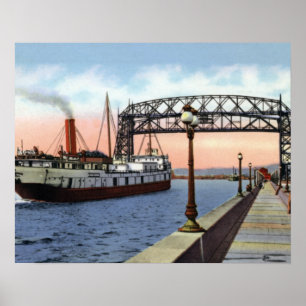 Poster Pont de levage Duluth Minnesota Grands Lacs