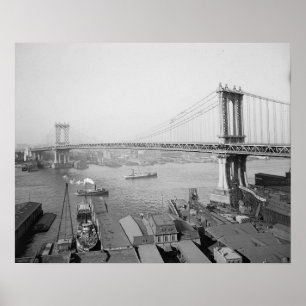 Poster Pont de Manhattan, 1909. Photo vintage
