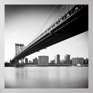 Poster Pont de Manhattan et horizon, New York, USA