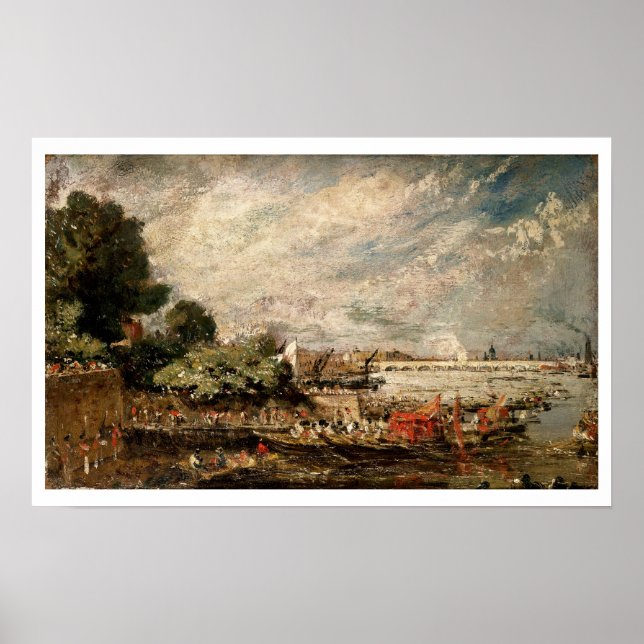 Poster Pont de Waterloo au-dessus des escaliers Whitehall (Devant)