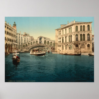Poster Pont du Rialto et Grand Canal, Venise, Italie
