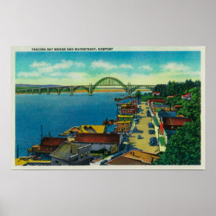 Poster Pont et bord de mer Newport de baie de Yaquina, OU
