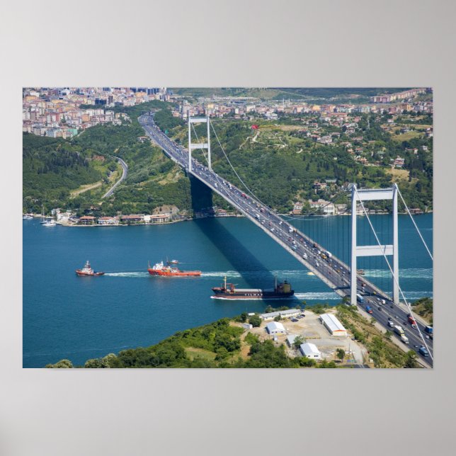 Poster Pont Fatih Sultan Mehmet sur le Bosphore, (Devant)