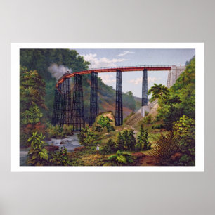 Poster Pont ferroviaire à Metlac, de 'Album du Mexique