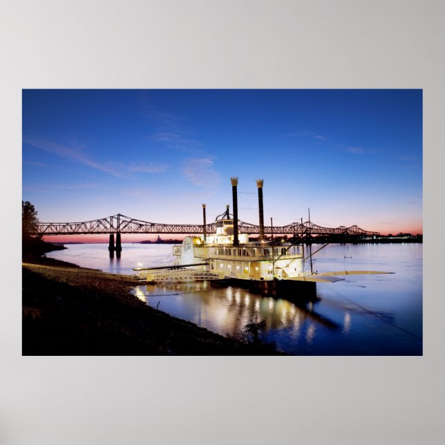 Poster Pont Natchez-Vidalia et Casino Riverboat (Devant)