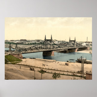 Poster Pont Neckar, Mannheim, Allemagne
