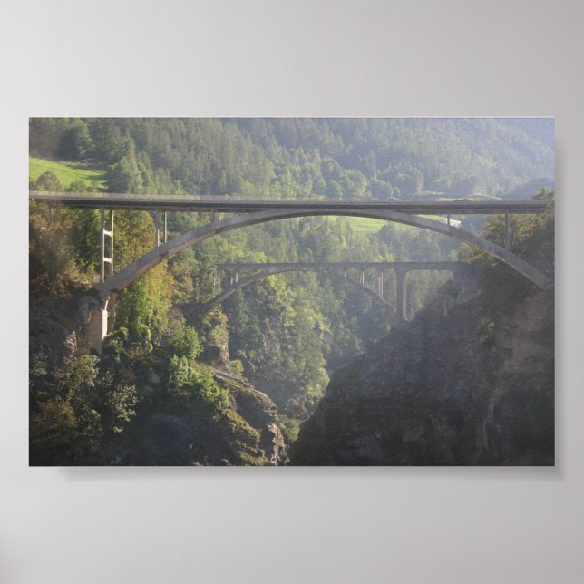 Poster Pont près de Brigg Switzerland (Devant)