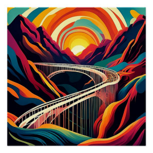 Poster Pont sur le ravin 3