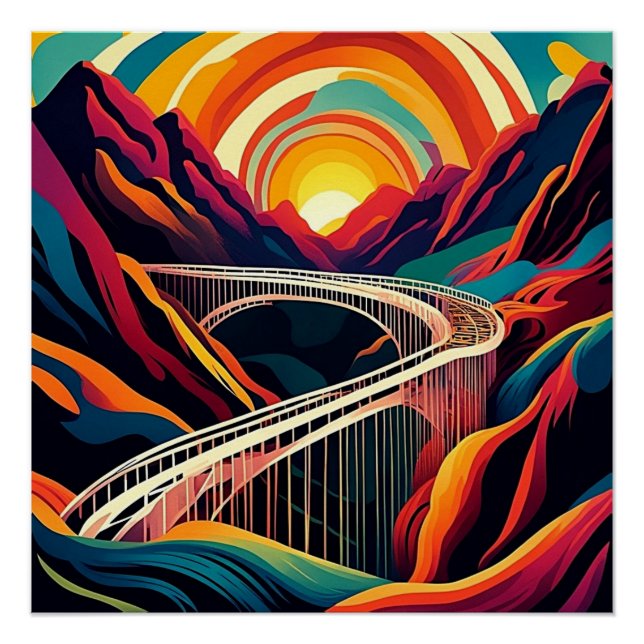 Poster Pont sur le ravin 3 (Devant)