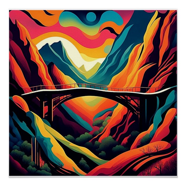 Poster Pont sur le ravin 4 (Devant)
