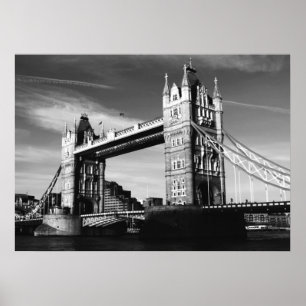 Poster Pont Tour de Londres noir et blanc