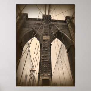 Poster Pont vintage Sepia Brooklyn