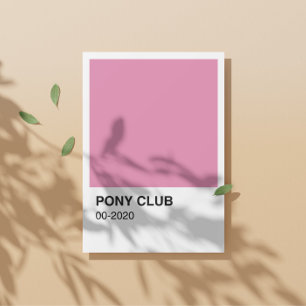 Poster Pony Club Chanson Couleur rose - Bordure blanche
