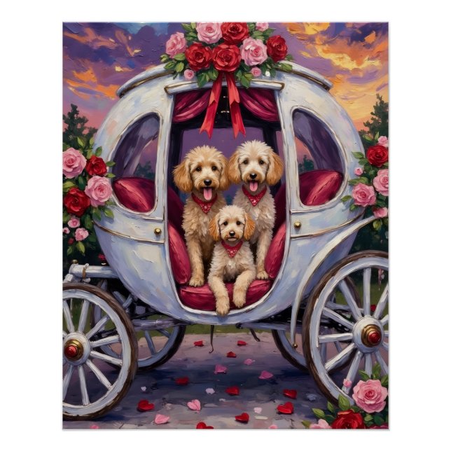 Poster Poodle Dog Valentine's Day  (Devant)