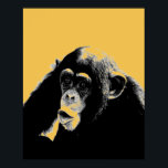 Poster Pop Art Chimpanzé<br><div class="desc">Digital Computer Animal Art - College Pop Art - Wild Animal Computer Images</div>