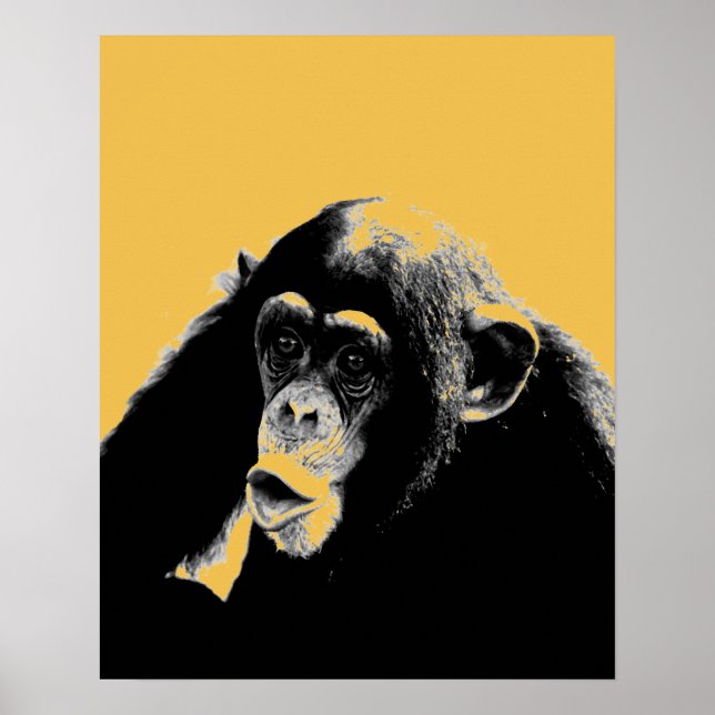 Poster Pop Art Chimpanzé (Devant)
