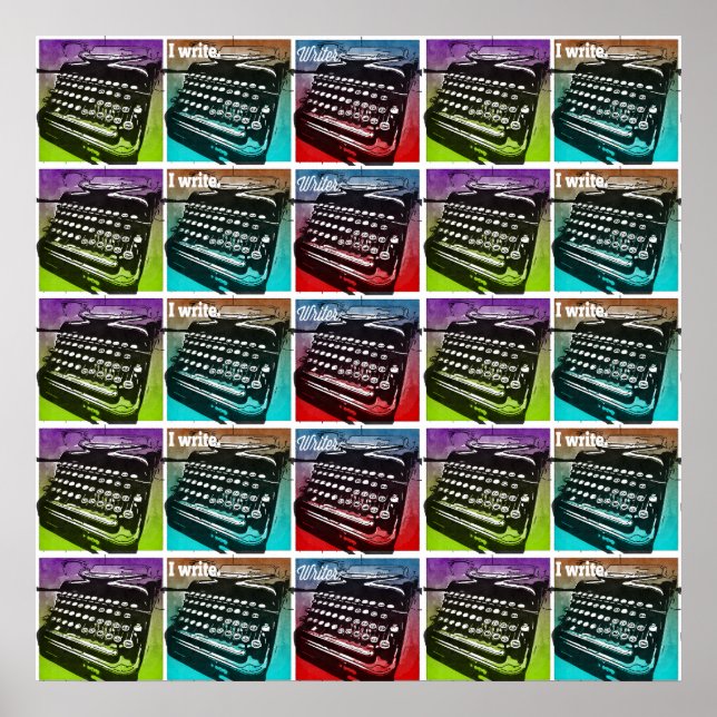 Poster Pop Art Cool pour écrivains et auteurs (Devant)