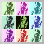 Poster Pop Art Geronimo - Freedom Warrior Indien<br><div class="desc">Pop Art Style Iconic Historical People Images - Freedom Warrior Indian Tribe Chief Geronimo Art Poster Imprimer</div>