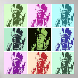 Poster Pop Art Geronimo - Freedom Warrior Indien