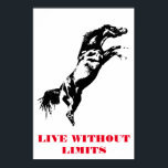 Poster Pop Art Horse Motivation Art Noir Blanc Blanc<br><div class="desc">Chevaux sauvages oeuvres d'art numériques,  peintures,  images et images</div>