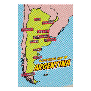 Poster Pop Art Illustré Argentine