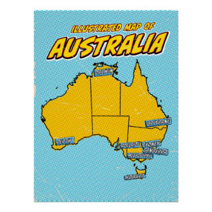 Poster Pop Art Illustré Australie