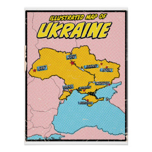 Poster Pop Art Illustré Ukraine