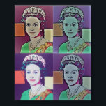 Poster - Pop Art 'La Reine'<br><div class="desc">Option Queen Elizabeth II sur le check-out pour votre achat cette affiche avec une marque faite pour mesurer la renommée de zazzle. Ajoutez une monture au cadre pour faire ressortir cette belle image. N'oubliez pas d'ajouter vos commentaires longtemps avec l'in situ de pic, qui aidera d'autres douanes à se décider...</div>