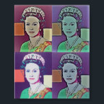 Poster - Pop Art 'La Reine'<br><div class="desc">Option Queen Elizabeth II sur le check-out pour votre achat cette affiche avec une marque faite pour mesurer la renommée de zazzle. Ajoutez une monture au cadre pour faire ressortir cette belle image. N'oubliez pas d'ajouter vos commentaires longtemps avec l'in situ de pic, qui aidera d'autres douanes à se décider...</div>