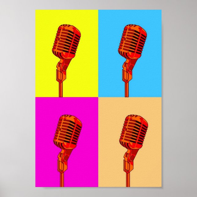 Poster - Pop Art Microphone (Devant)