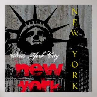 Poster Pop Art New York City Manhattan Statue de la Liber