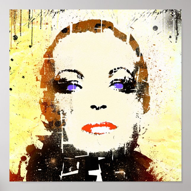 POSTER pop art Patriciastore "portrait femme" (Devant)