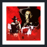 Poster Pop Art Western Retro<br><div class="desc">Cette affiche est réalisée à partir d'une reproduction médiatique mixte d'une illustration originale de Michael Thomas www.mictomart.com</div>