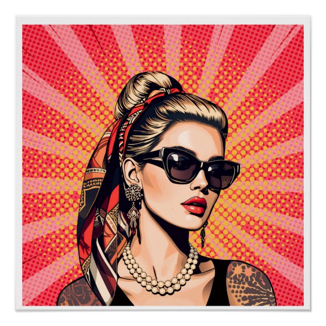 Poster Pop Art Woman – Retro Chic (Devant)