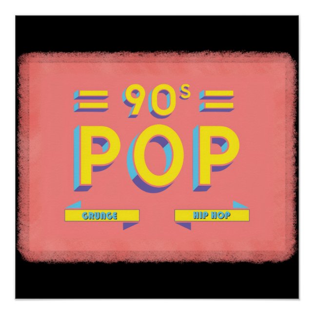 Poster Pop Rétro des Années 90 (Devant)