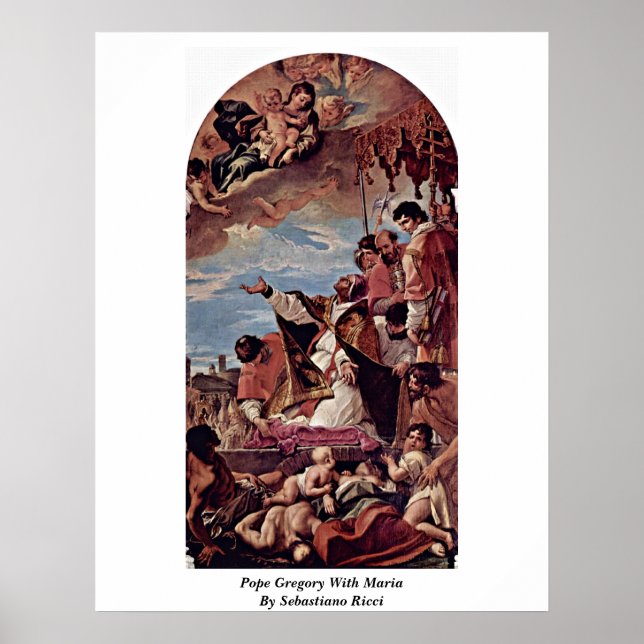 Poster Pope Gregory With Maria By Sebastiano Ricci (Devant)