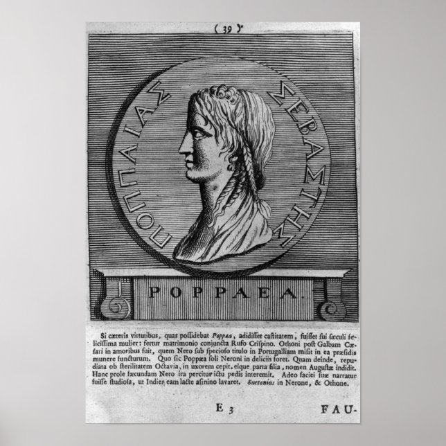 Poster Poppaea Sabina, gravure d'après un roman (Devant)