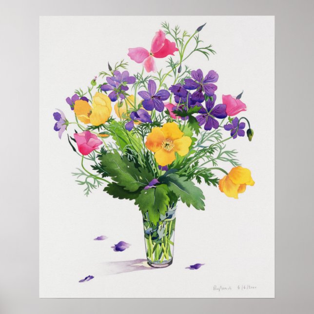 Poster Poppies et géraniums (Devant)