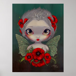 Poster Poppy Fairy big eyed gothic fairy Art Print