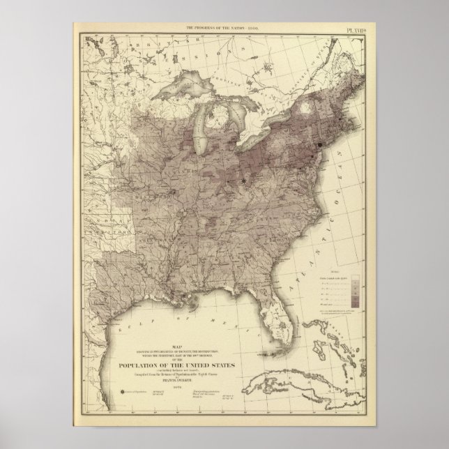 Poster Population américaine 1860 (Devant)