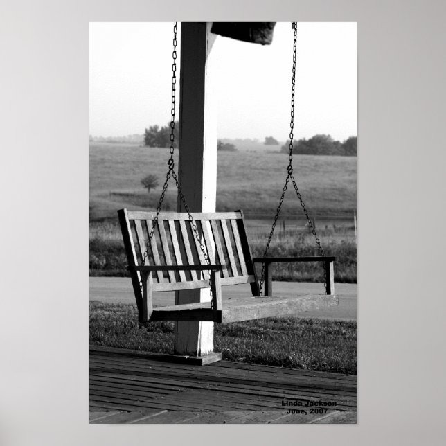 Poster Porch Swing, noir et blanc (Devant)