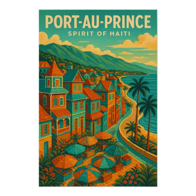 POSTER PORT-AU-PRINCE — ESPRIT D'HAÏTI (Devant)