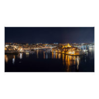 Port de Malte illuminé la nuit