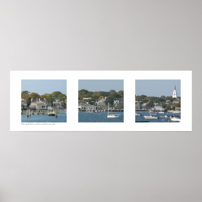 Poster Port de Nantucket, Massachusetts Triptych (Devant)