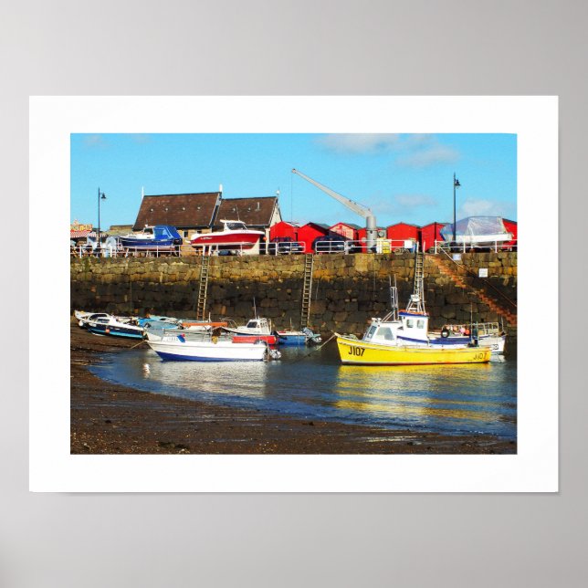 Poster port de Rozel à marée basse, Jersey (Devant)